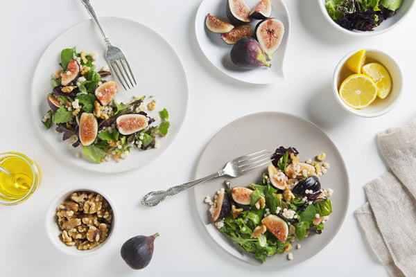 FIG SALAD WITH TOASTED WALNUTS & LEMON MAPLE VINAIGRETTE