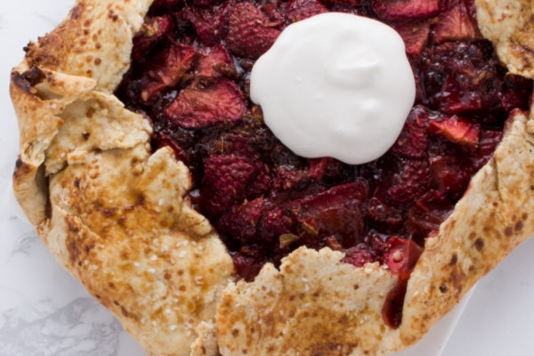 STRAWBERRY CARDAMOM GALETTE WITH COCONUT WHIPPED CREAM